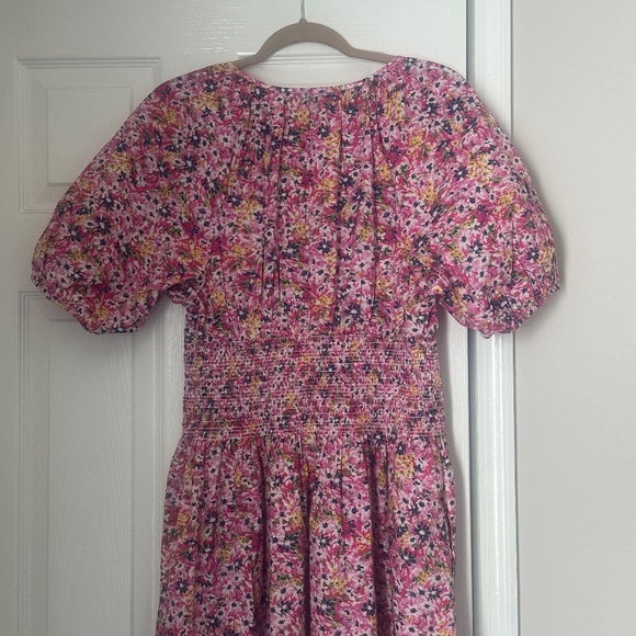 Re-Imagined by J. Crew Maxi Floral Dress Pink  Size Large Puff Sleeve - Picture 5 of 10
